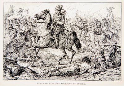 The Death of Gustavus Adolphus at Lutzen, an illustration from 